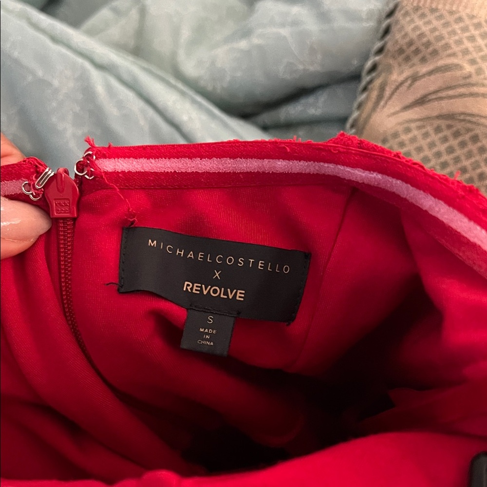 Michael Costello X Revolve Ericka Strapless Red Midi Dress - Picture 3 of 9